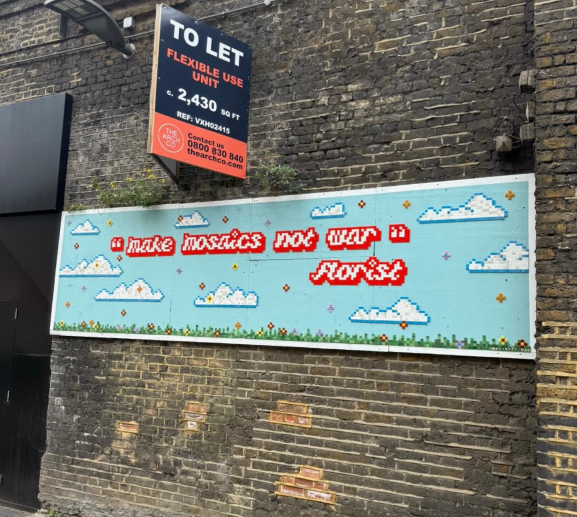 Newport Street, opposite Newport Street Gallery. mosaic artwork in London